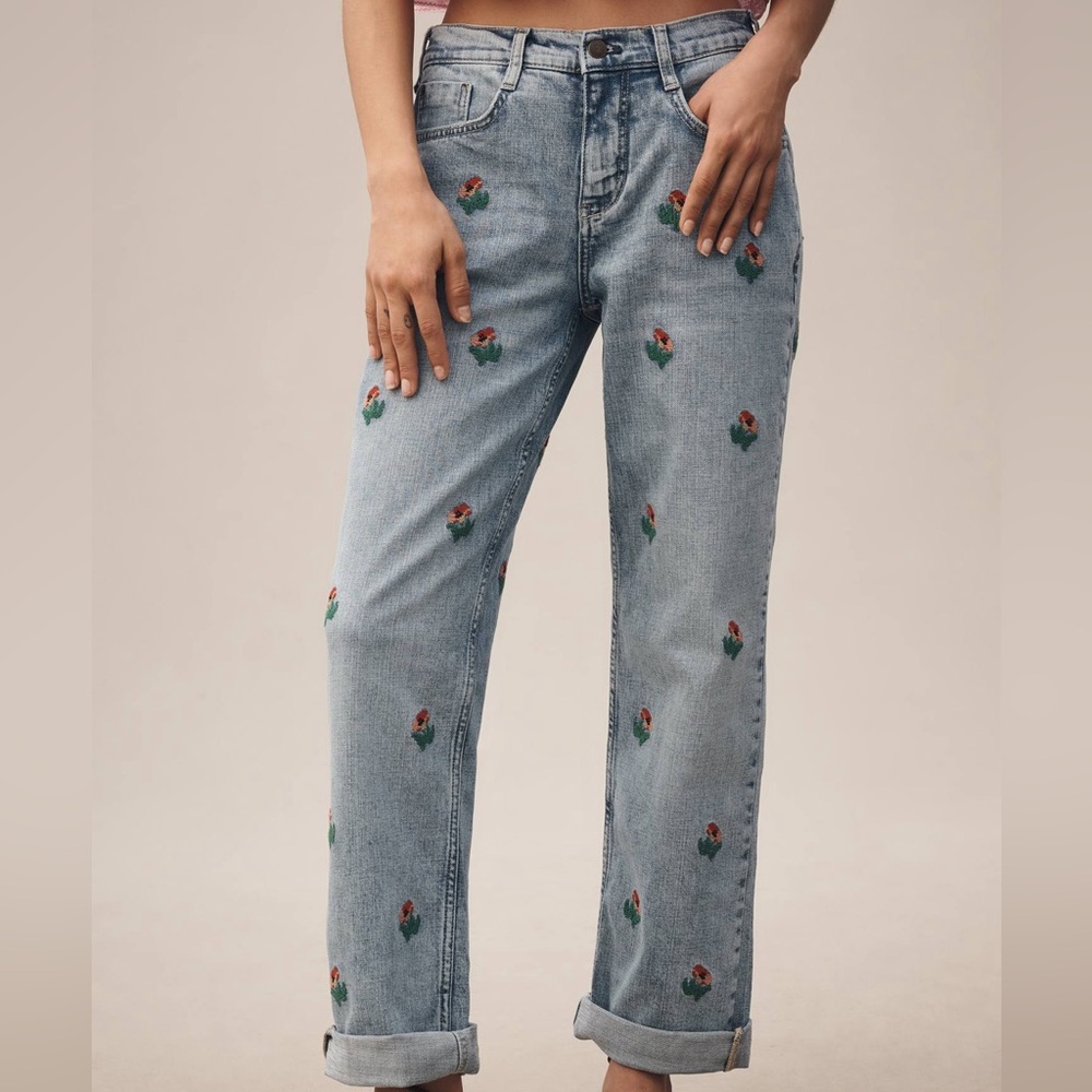 NWT Anthropologie Pilcro Baggy Slim Boyfriend High Rise Relaxed Denim Jean 31P